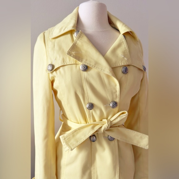 Urban Behavior Butter Yellow Y2K Trench Jacket - Picture 3 of 7